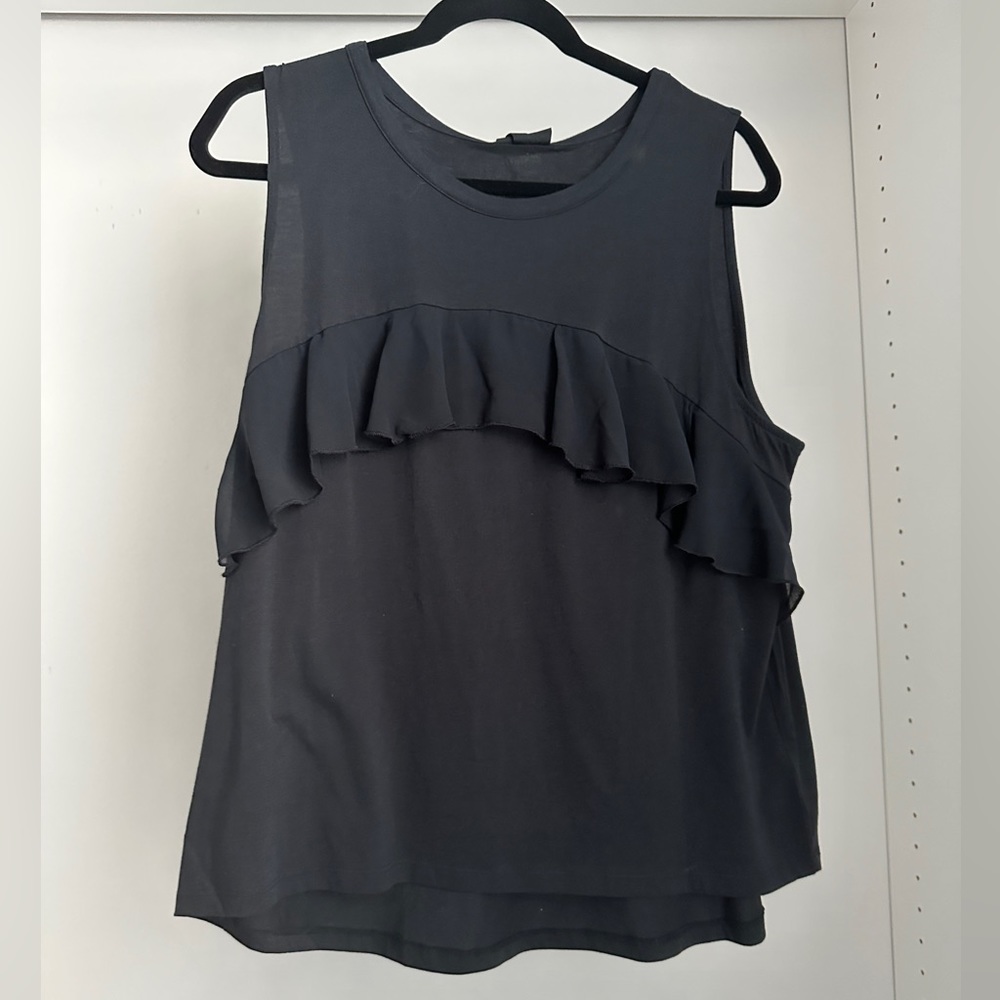 WHO WHAT WEAR for Target black sleeveless ruffle tank top size XL BNWT